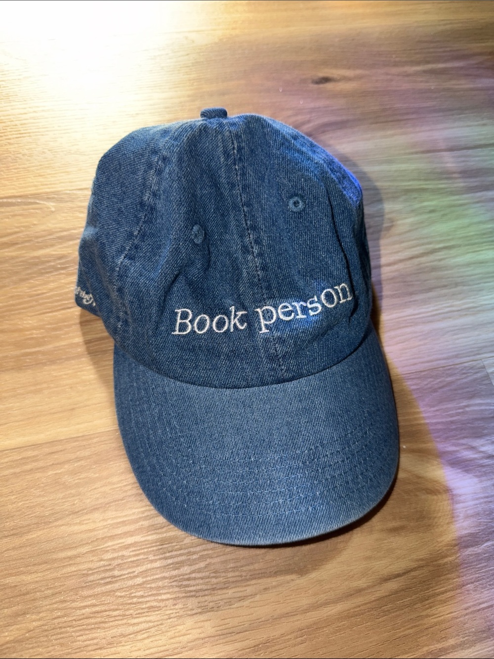 Unbranded 'Book Person' Denim Baseball Cap - Dark Blue
